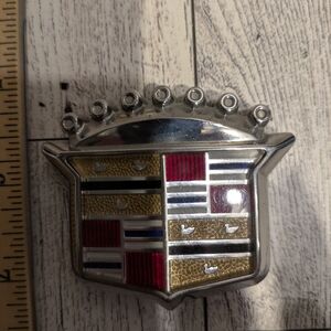 Cadillac Silver and Gold Crest Emblem